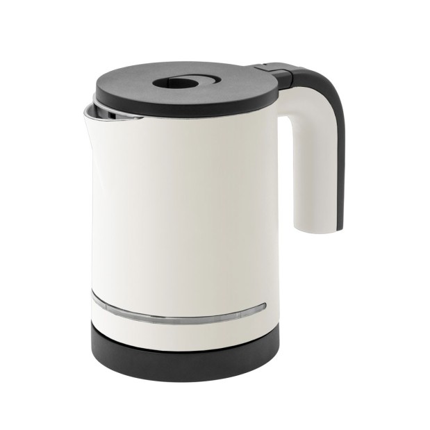 Hervidor de 0,7 litros con doble cuerpo de acero inox acabado blanco.