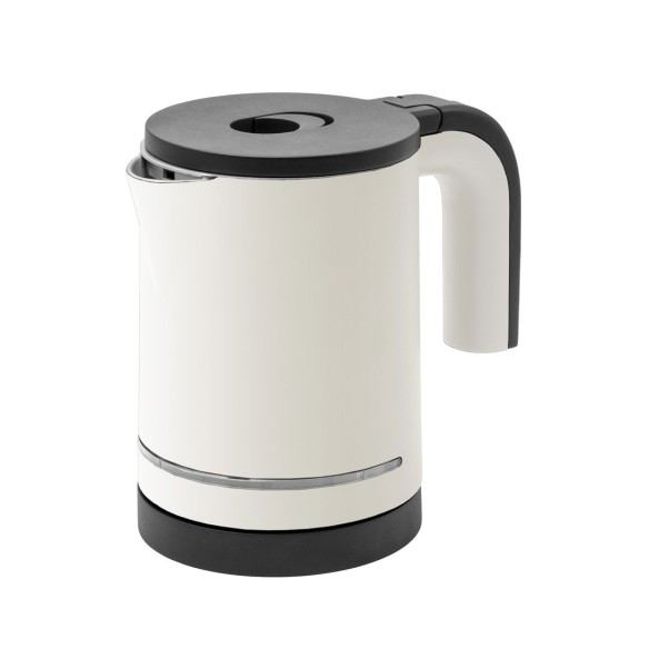 Hervidor de 0,7 litros con doble cuerpo de acero inox acabado blanco.