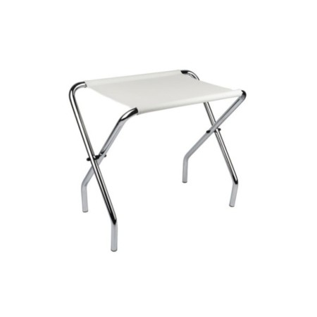 Reposamaletas cromo blanco.