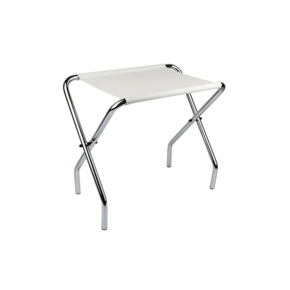 Reposamaletas cromo blanco.