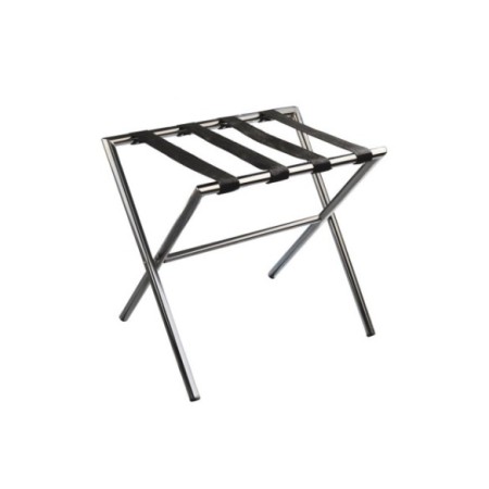 Reposamaletas de acero cromado.