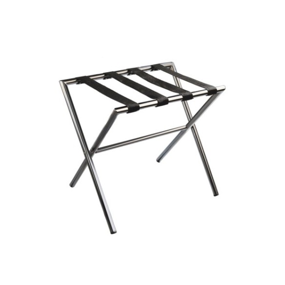 Reposamaletas de acero cromado.