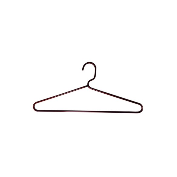 Percha metálica de 40 cm cerrada con varilla de 5mm acabado rojo.