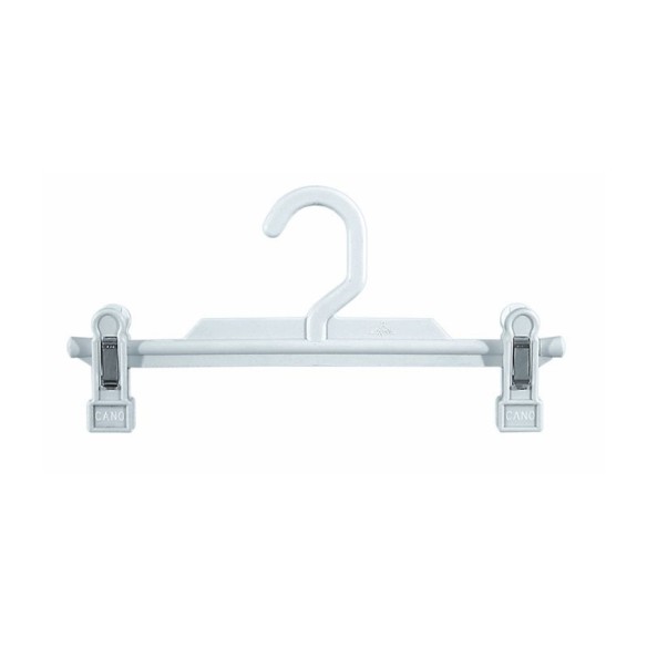 Percha blanca con pinzas de 25 cms.