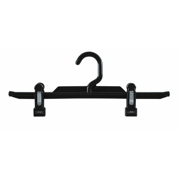 Percha negra de 31 cms con pinzas.