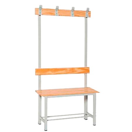 Banco de madera con perchero de 1000m.