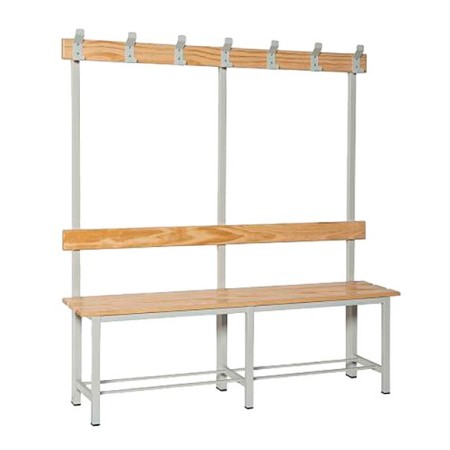 Banco de madera con perchero de 1500m.