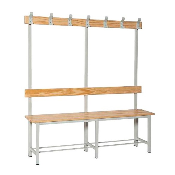 Banco de madera con perchero de 1500m.