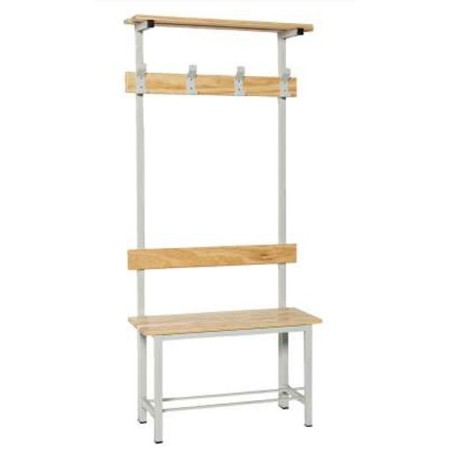 Banco de madera con perchero y repisa de 1000m.