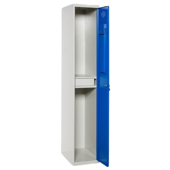 Taquilla metálica con cajón.