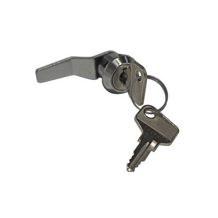 Cerradura manual con llave estándar.