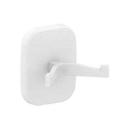 Percha doble de zinc acabado blanco mate.