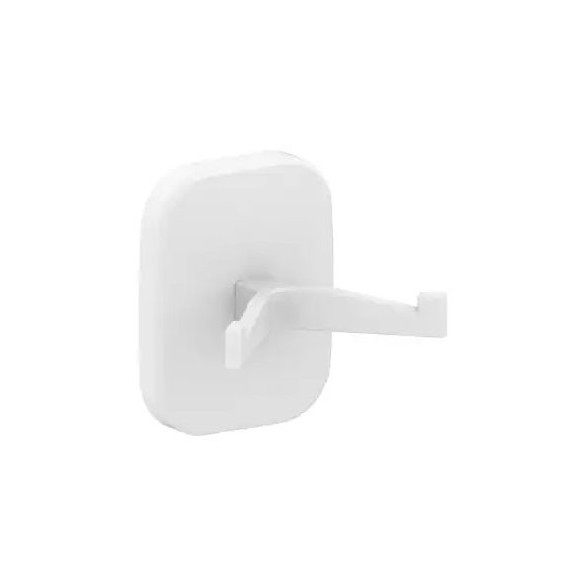 Percha doble de zinc acabado blanco mate.