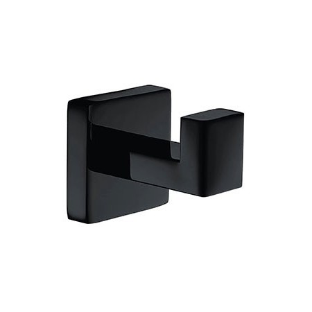 Colgador de acero inoxidable con acabado negro.