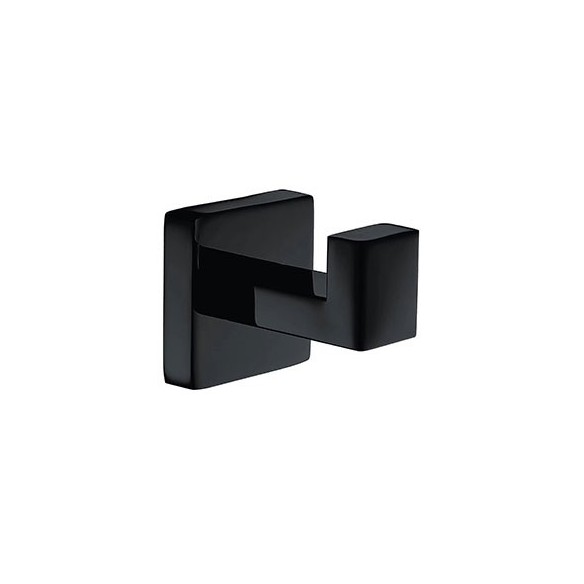 Colgador de acero inoxidable con acabado negro.