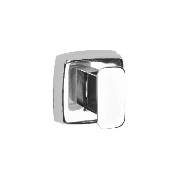 Percha individual de acero inoxidable cuadrado satinado.