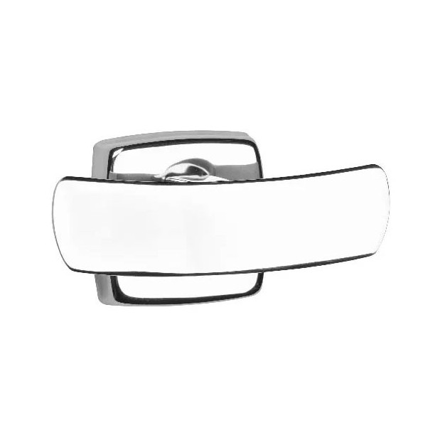 Percha doble de acero inoxidable satinado para colgar dos artículos.