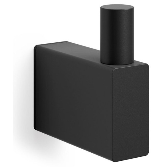 Gancho de pared de acero inoxidable acabado negro.