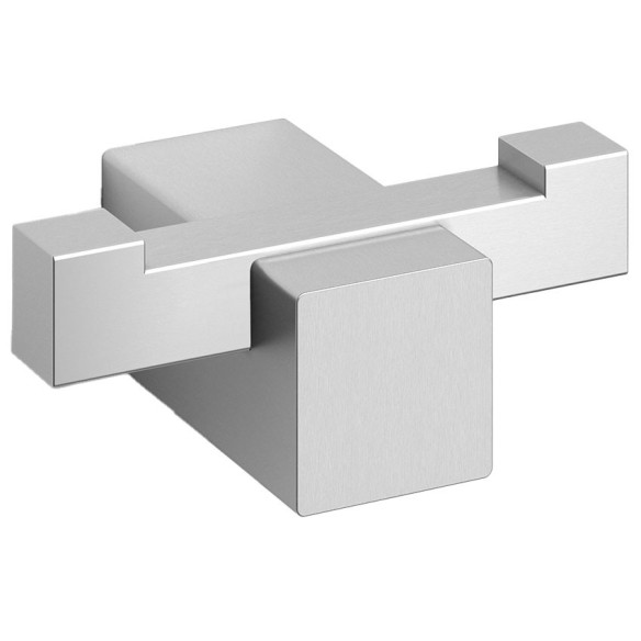 Gancho de pared doble para toallas de acero inoxidable.