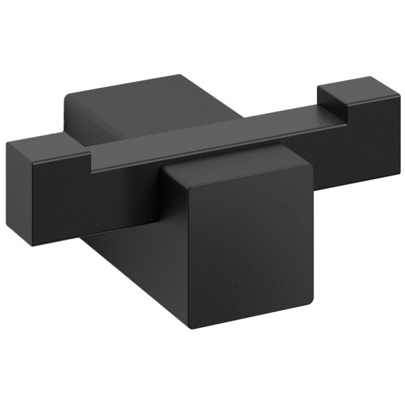 Gancho de pared doble para toallas de acero inoxidable acabado negro.