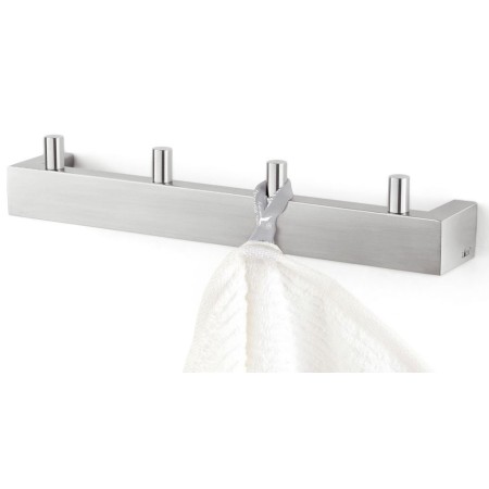 Colgador de pared con 4 ganchos acabado satinado.