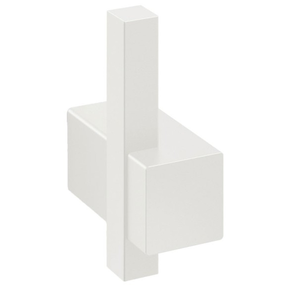 Gancho de pared para toalla de acero inoxidable acabado blanco.