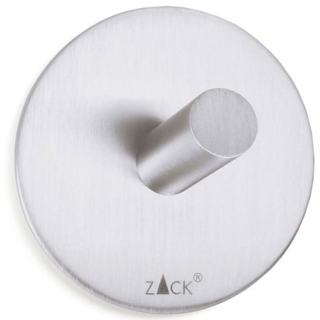 Gancho de pared de acero inoxidable circular acabado satinado.