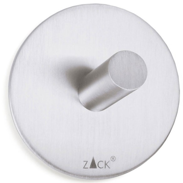 Gancho de pared de acero inoxidable circular acabado satinado.