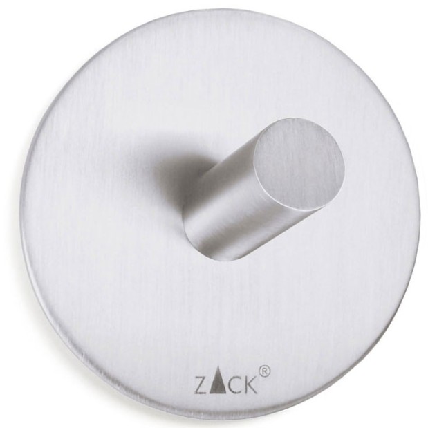 Gancho de pared de acero inoxidable circular acabado satinado.