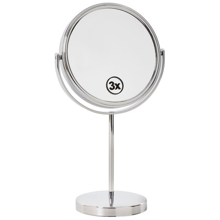 Espejo redondo de tres aumentos de sobremesa smart acabado brillante.