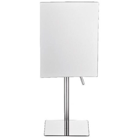Espejo cuadrado de tres aumentos de sobre mesa acabado brillante.
