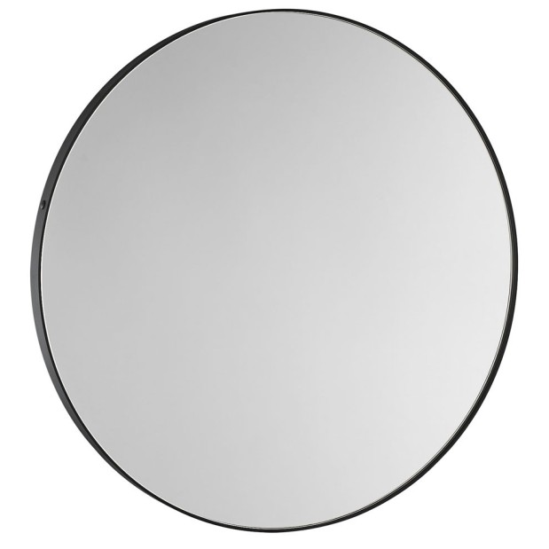 Espejo de pared round 700mm negro mate.