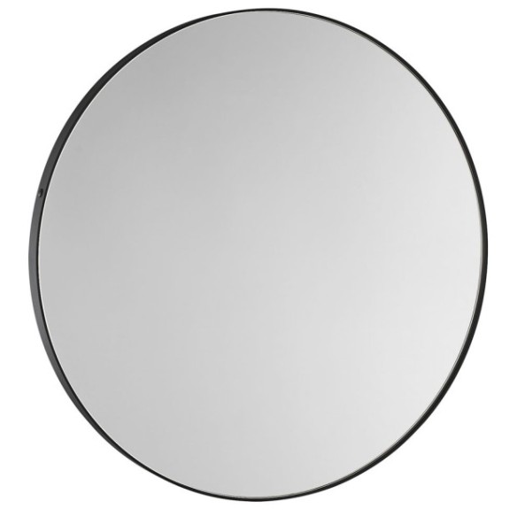 Espejo de pared round 700mm negro mate.