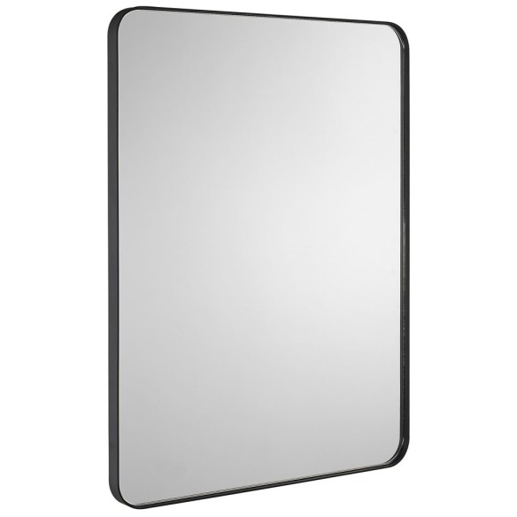 Espejo de pared square negro mate.