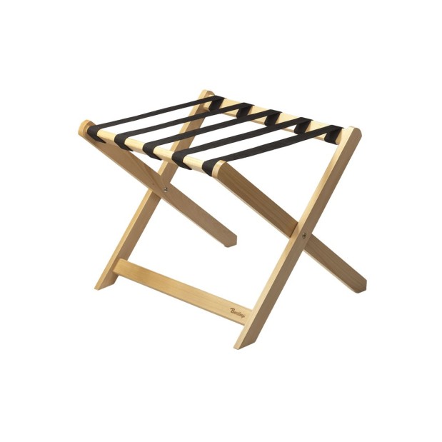 Reposamaletas de madera natural.