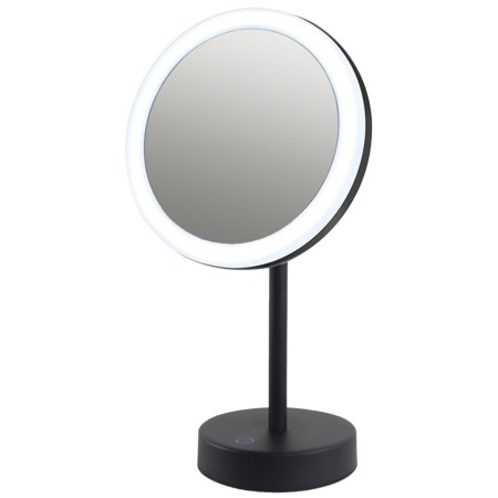 Espejo aumento con sensor toch y luz led nedro mate.