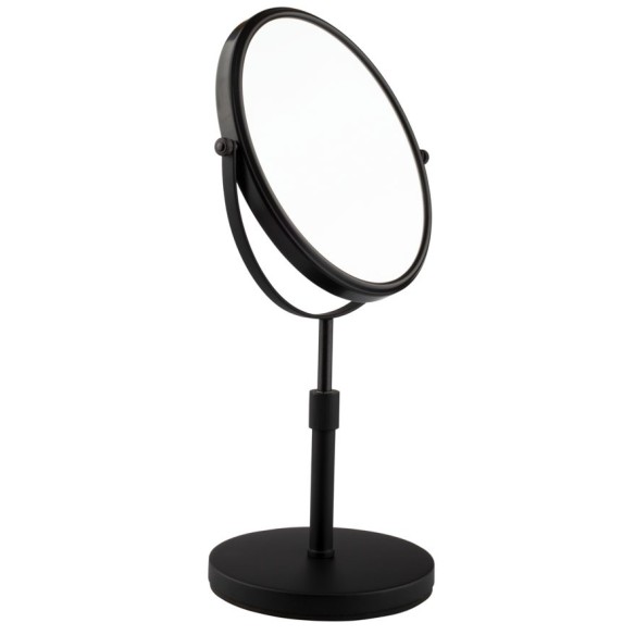 Espejo de aumento de sobremesa doble cara zafiro negro mate.