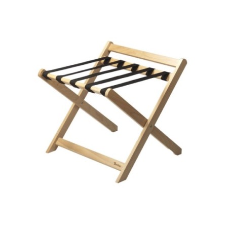 Reposamaletas de madera natural con respaldo. 2