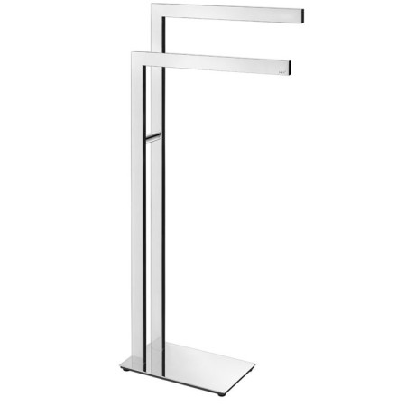 Toallero doble de pie acabado brillante.