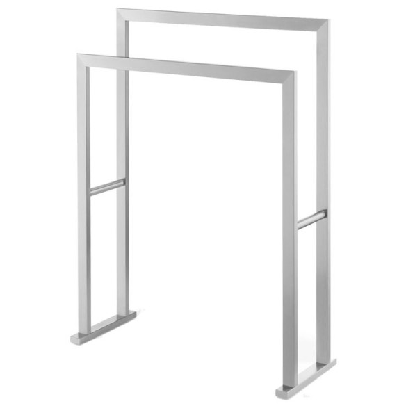 Toallero doble de acero inoxidable acabado mate.