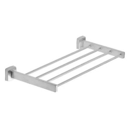 Toallero repisa de acero inox acabado brillante.