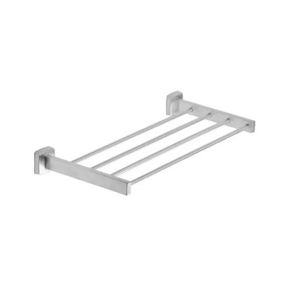 Toallero repisa de acero inox acabado brillante.