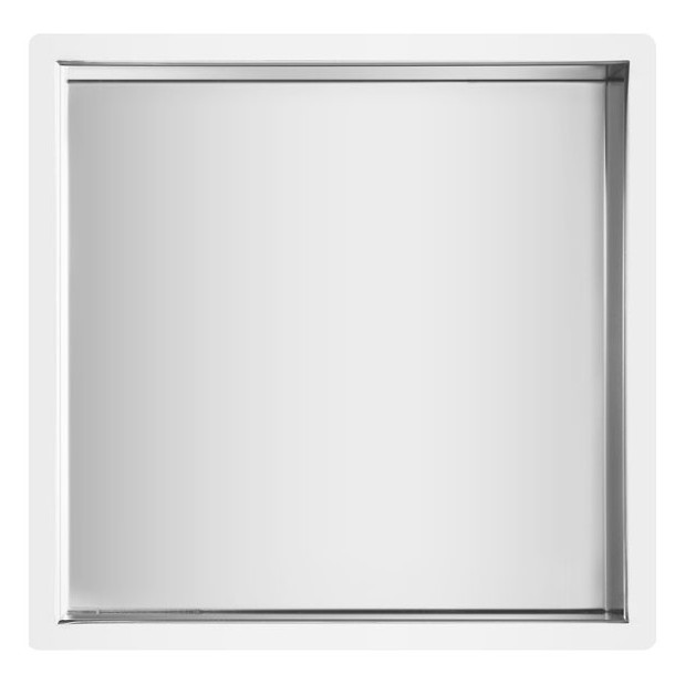 Repisa cuadrada baño-ducha empotrable 300x300x83 brillo