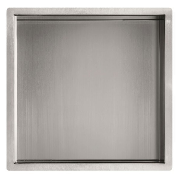 Repisa cuadrada baño-ducha empotrable 300x300x84 satinado