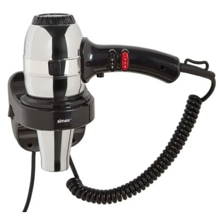 Secador de pelo negro con isertos cromados