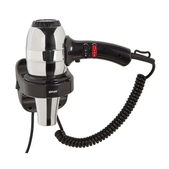 Secador de pelo negro con isertos cromados