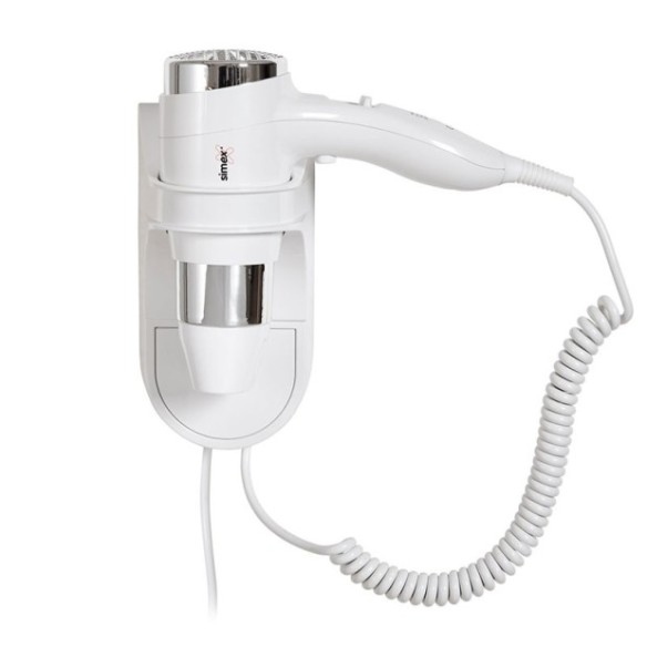 Secador de pelo blanco con insertos cromados