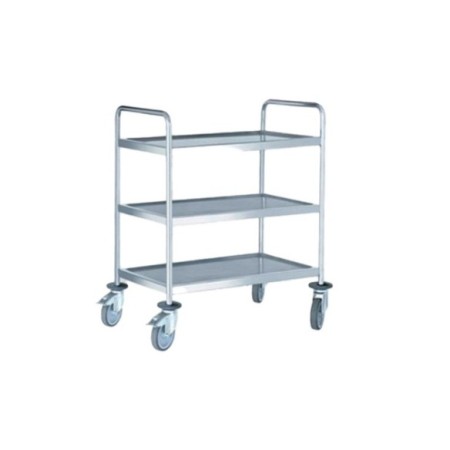 Carro de servicio metalizado de 3 estantes.