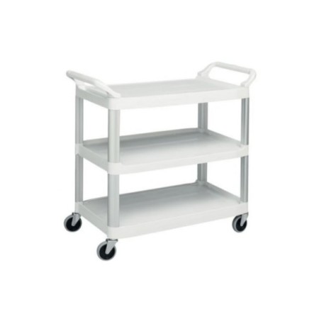 Carro de servicio X-TRA abierto de color blanco.