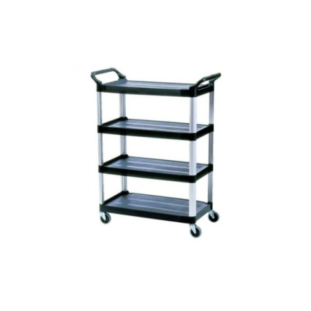 Carro de servicio de color negro X-TRA 4 estantes.